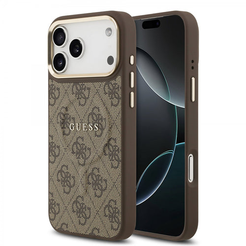 Husa pentru iPhone 17 Pro Max, Guess Hardcase 4G Classic MagSafe (GUHMP17XP4MSEGCW), maro
