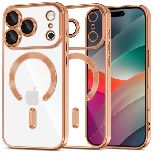 Husa pentru iPhone 17 Pro Max, Techsuit Lux Crystal MagSafe, portocaliu