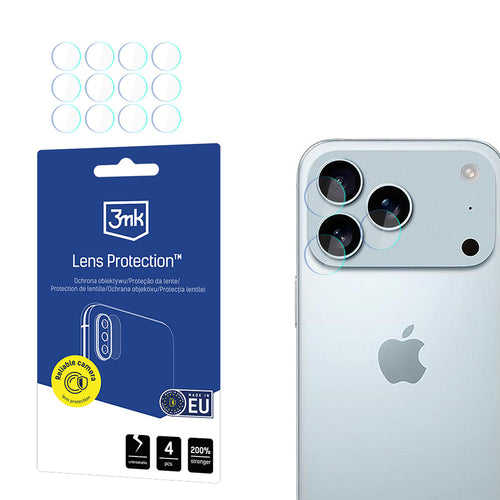 Folie de protectie pentru iPhone 17 Pro Max, 3mk Lens Protection (4 pack)