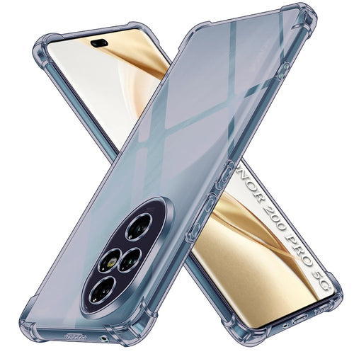 Husa pentru Honor 200 Pro, Techsuit Shockproof Clear Silicone, fumuriu