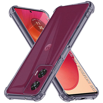 Husa pentru Motorola Edge 50 Fusion, Techsuit Shockproof Clear Silicone, fumuriu