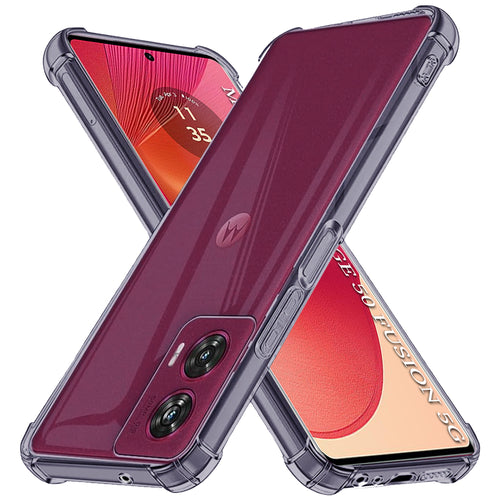 Husa pentru Motorola Edge 50 Fusion, Techsuit Shockproof Clear Silicone, fumuriu