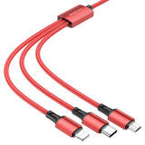 Cablu Borofone de date (BX72 3-in-1), USB-A to Micro-USB, Type-C, Lightning, Universal, 2A, 1m, negru