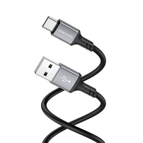 Cablu Borofone de date (BX83), USB to Type-C, Silicon, Universal, 3A, 1m, negru