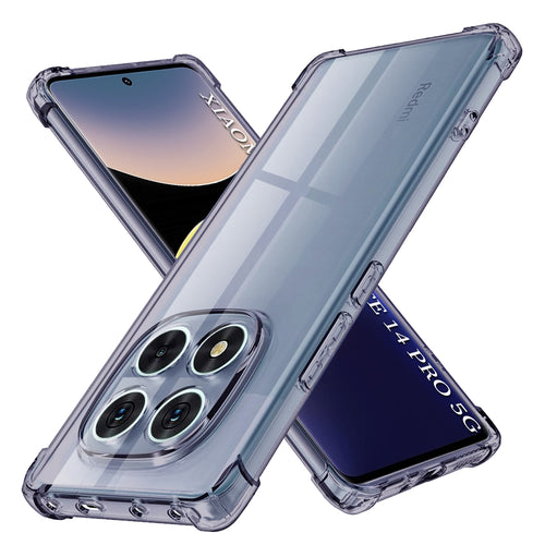 Husa pentru Xiaomi Redmi Note 14 Pro 5G, Techsuit Shockproof Clear Silicone, fumuriu