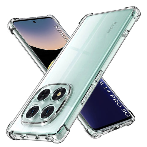 Husa pentru Xiaomi Redmi Note 14 Pro 5G, Techsuit Shockproof Clear Silicone, transparenta