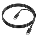 Cablu Borofone de date Feliz Series (BX111), Type-C to Type-C, PVC, Universal, 60W, 3A, 1m, negru