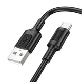 Cablu Borofone de date Feliz Series (BX111), USB to Type-C, PVC, Universal, 60W, 3A, 1m, negru
