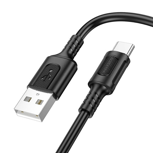 Cablu Borofone de date Feliz Series (BX111), USB to Type-C, PVC, Universal, 60W, 3A, 1m, negru