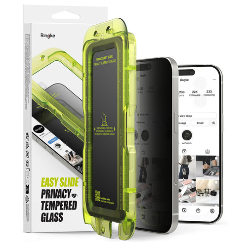 Folie de protectie pentru iPhone 17 Air, Ringke Easy Slide Privacy Tempered Glass (2 pack)