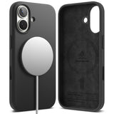 Husa pentru iPhone 17, Ringke Silicone Magnetic MagSafe, negru