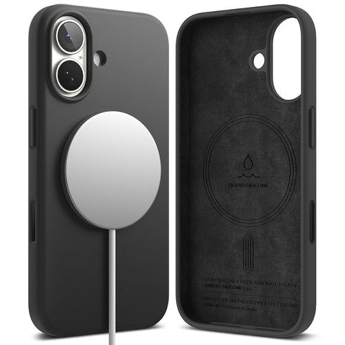 Husa pentru iPhone 17, Ringke Silicone Magnetic MagSafe, negru