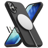 Husa pentru iPhone 17, Ringke Silicone Magnetic MagSafe, negru