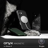 Husa pentru iPhone 17, Ringke Onyx MagSafe, verde