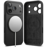 Husa pentru iPhone 17 Pro Max, Ringke Silicone Magnetic MagSafe, negru