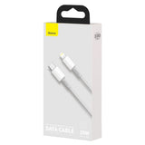 Cablu Baseus de date (Catlgd-A02), Type-C to Lightning, 20W, Incarcare rapida, Braided, 2m, alb