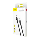 Cablu Baseus (2 pack) Cablu de date Cafule (E0418500), Incarcare rapida, USB-C to USB-C, 60W, 2m, negru;gri