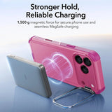 Husa pentru iPhone 17 Pro, ESR Cyber Armor Kickstand, roz inchis