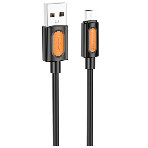Cablu Borofone de date Silicon Series (BX114), USB to Micro-USB, Silicon, 2.4A, 1m, negru