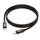 Cablu Borofone de date Silicon Series (BX114), Type-C to Type-C, Silicon, 60W, 1m, negru