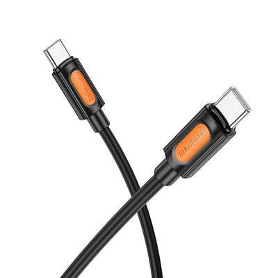 Cablu Borofone de date Silicon Series (BX114), Type-C to Type-C, Silicon, 60W, 1m, negru