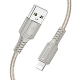 Cablu Borofone de date Certain Series (BX116), USB to Lightning, Nylon Braided, 2.4A, 1m, negru