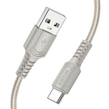 Cablu Borofone de date Certain Series (BX116), USB to Type-C, Nylon Braided, Incarcare rapida, 3A, 1m, negru