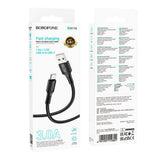 Cablu Borofone de date Certain Series (BX116), USB to Type-C, Nylon Braided, Incarcare rapida, 3A, 1m, negru
