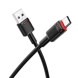 Cablu Borofone de date Beneficio Series (BX110), Premium Line, USB to Type-C, High-quality, Incarcare rapida, 3A, 1m, alb