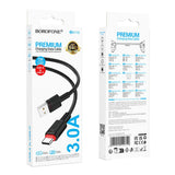Cablu Borofone de date Beneficio Series (BX110), Premium Line, USB to Type-C, High-quality, Incarcare rapida, 3A, 1m, alb