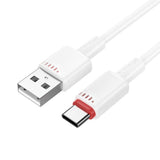Cablu Borofone de date Beneficio Series (BX110), Premium Line, USB to Type-C, High-quality, Incarcare rapida, 3A, 1m, alb