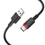 Cablu Borofone de date Beneficio Series (BX110), Premium Line, USB to Type-C, High-quality, Incarcare rapida, 3A, 1m, alb