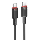 Cablu Borofone de date Beneficio Series (BX110), Premium Line, Type-C to Type-C, High-quality, Incarcare rapida, 60W, 1m, alb