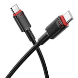 Cablu Borofone de date Beneficio Series (BX110), Premium Line, Type-C to Type-C, High-quality, Incarcare rapida, 60W, 1m, alb