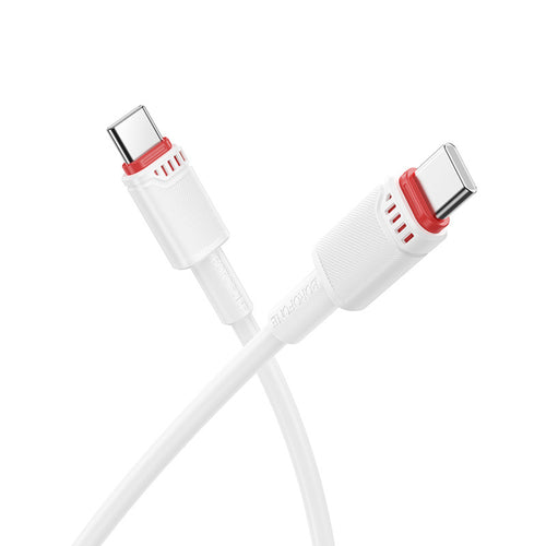 Cablu Borofone de date Beneficio Series (BX110), Premium Line, Type-C to Type-C, High-quality, Incarcare rapida, 60W, 1m, alb