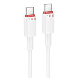 Cablu Borofone de date Beneficio Series (BX110), Premium Line, Type-C to Type-C, High-quality, Incarcare rapida, 60W, 1m, alb