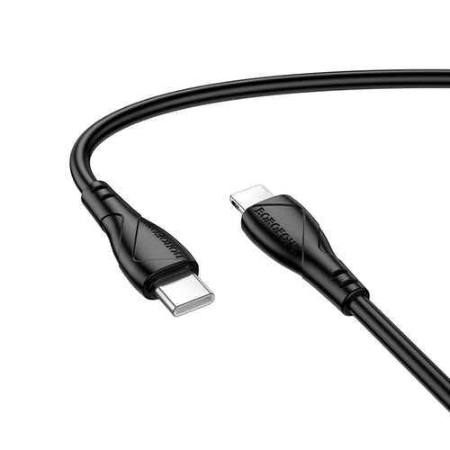 Cablu Borofone de date Energy Series (BX121), Type-C to Lightning, PVC, 27W, 1m, negru