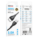 Cablu Borofone de date Energy Series (BX121), USB to Type-C, PVC, 3A, 1m, negru