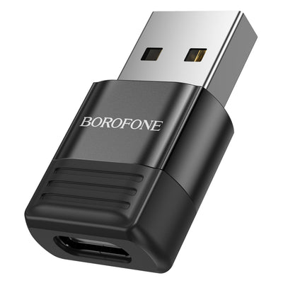 Adaptor Borofone OTG Adapter (BV18), USB2.0 Male to Type-C Female, Data Transmission, Fast Charge Up to 3A, Negru