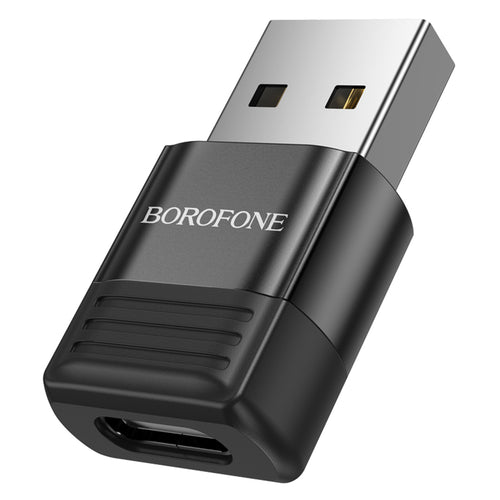 Adaptor Borofone OTG Adapter (BV18), USB2.0 Male to Type-C Female, Data Transmission, Fast Charge Up to 3A, Negru