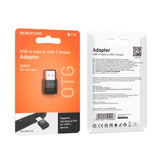 Adaptor Borofone OTG Adapter (BV18), USB2.0 Male to Type-C Female, Data Transmission, Fast Charge Up to 3A, Negru