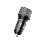 Incarcator auto Borofone Brilliant (BZ21), USB, Type-C, Incarcare rapida, Dual Port, PD30W, QC3.0, 48W, Integrat LED, negru