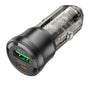 Incarcator auto Borofone Journey (BZ25), USB, Type-C, Incarcare rapida, Dual Port, PD20W, QC3.0, 38W, negru/transparenta