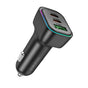 Incarcator auto Borofone Trophie (BZ28C), 1x USB, 2x Type-C, High Power, PD, PPS, QC3.0, FCP, AFC, 60W, RGB, 12-24V, negru