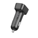 Incarcator auto Borofone Trophie (BZ28C), 1x USB, 2x Type-C, High Power, PD, PPS, QC3.0, FCP, AFC, 60W, RGB, 12-24V, negru