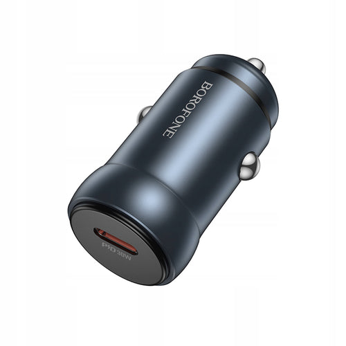 Incarcator auto Borofone Fresh (BZ32), Type-C, Incarcare rapida, Un port, 30W (PD/QC/FCP/AFC), pentru 12-24V, gri