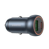 Incarcator auto Borofone Mini Fresh (BZ32A), Type-C, USB, Incarcare rapida, Dual Port, 30W (PD/QC), Aliaj aluminiu, gri