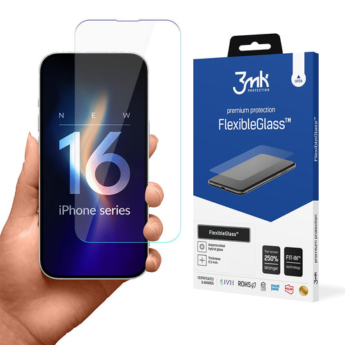Folie de protectie pentru iPhone 16, 3mk FlexibleGlass