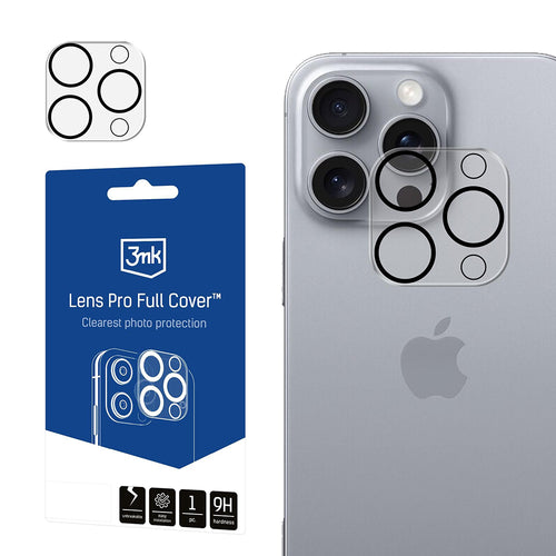 Folie de protectie pentru iPhone 16 Pro, 3mk Lens Pro Full Cover