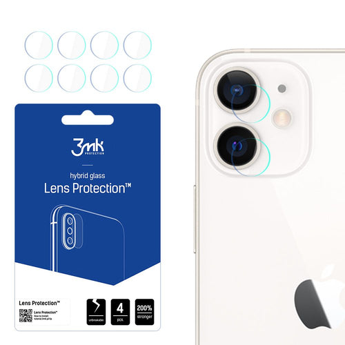 Folie de protectie pentru iPhone 12, 3mk Lens Protection (4 pack)
